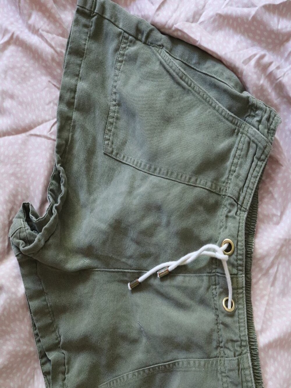 River Island In Other Words Green Shorts With Big Pockets
